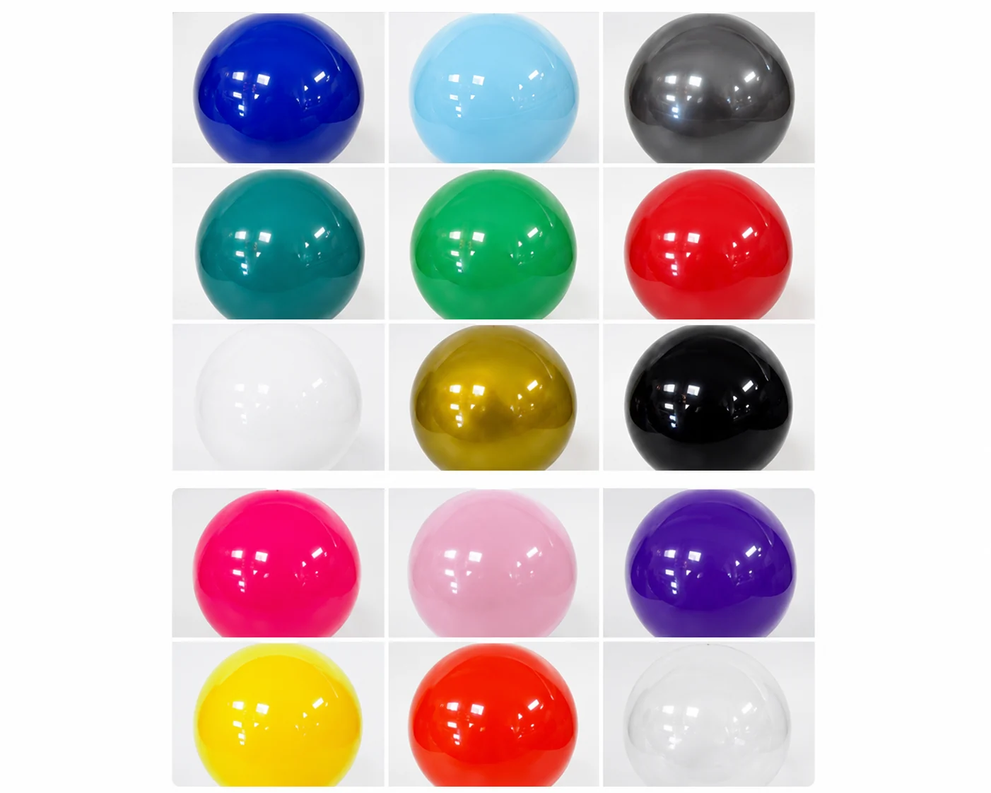 Cores disponíveis de bolas personalizadas